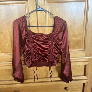 Maroon long sleeve top